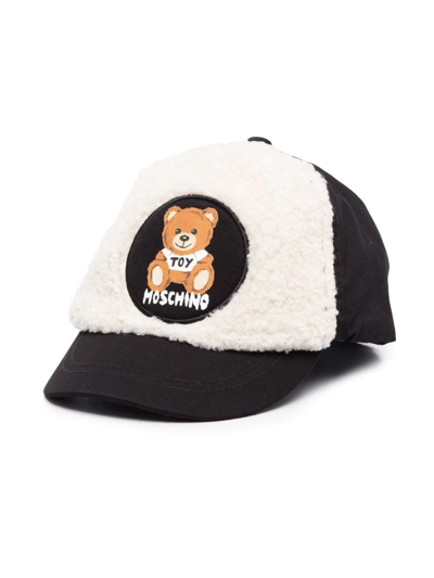 Moschino Kids' Logo Patch Cap In Black