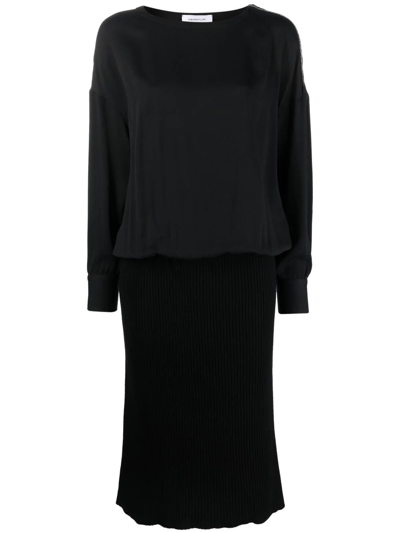 Fabiana Filippi Embellished Ribbed-knit Midi Dress In Black