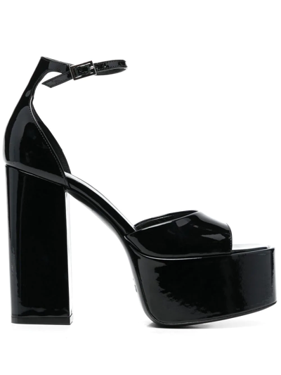 Paris Texas Black Tatiana 130 Platform Patent Leather Sandals