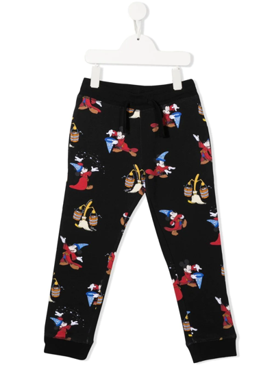Stella Mccartney Kids' Mickey Mouse 棉运动裤 In Black