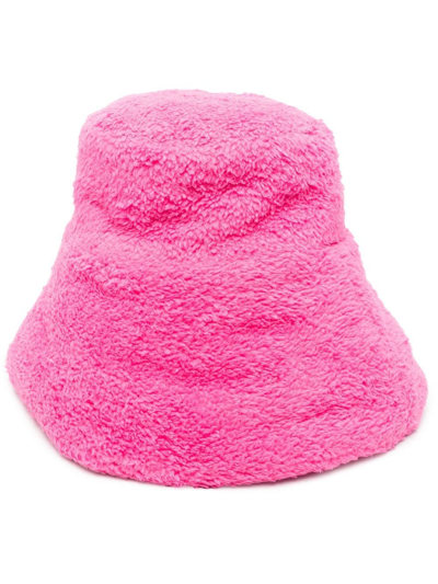 Ruslan Baginskiy Faux Fur 水桶帽 – 粉色 In Pink