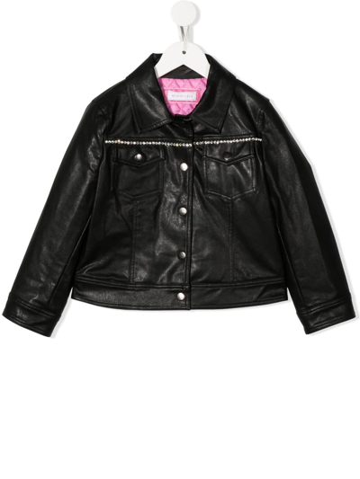 Monnalisa Kids' Crystal-embellished Mickey Jacket In Black