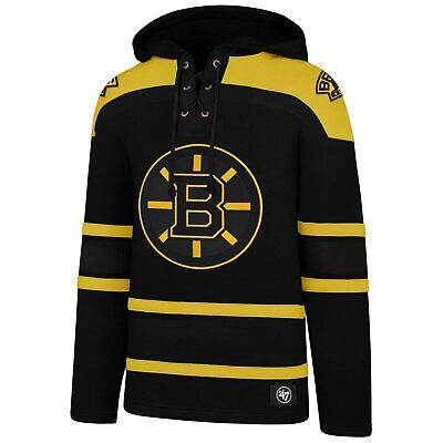 Pre-owned 47 ' Superior Lacer Heavy Fleece Hoody Nhl Boston Bruins