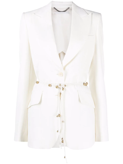 Stella Mccartney Charm Detailing Peak Lapels Blazer In Neutrals