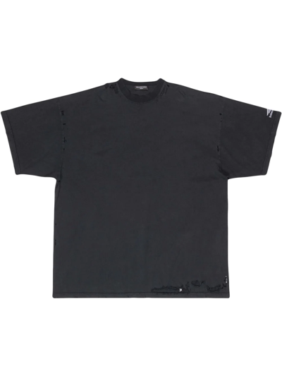 Balenciaga Logo-print Cotton T-shirt In Black