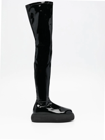 Attico Selene Thigh-length Boots In Black