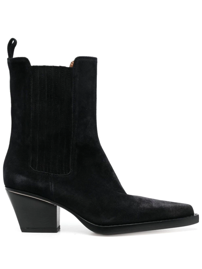Paris Texas Pull-on Pointed Ankle Boots In Schwarz