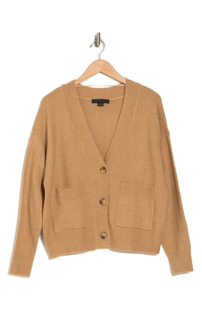 Sanctuary On The Move V-neck Pocket Cardigan In Heather Cashew