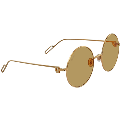Cartier Yellow Round Ladies Sunglasses Ct0156s 004 56