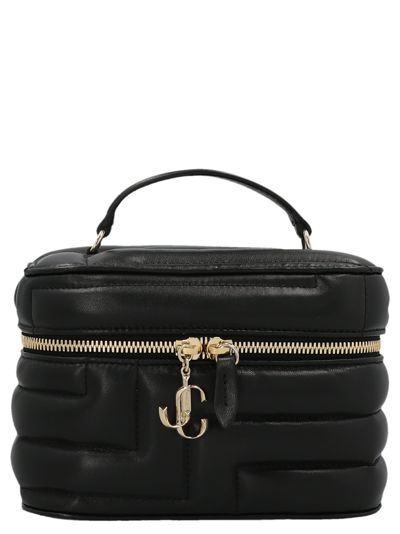 Jimmy Choo Quilted Napa Leather Vanity Case In Black