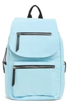 Madden Girl Proper Flap Nylon Backpack In Light Blue