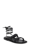 Stuart Weitzman Strappy Leather Sandals In Black