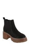 Mia Ali Platform Lug Sole Boot In Black Brus