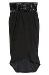 MOSCHINO DRAPE FRONT BELTED WRAP SKIRT