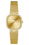 Guess Women's Gold-tone Stainless Steel Mesh Bracelet Watch 32mm In Gold Tone