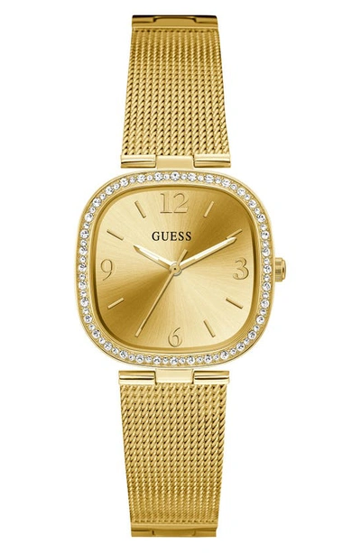 Guess Women's Gold-tone Stainless Steel Mesh Bracelet Watch 32mm In Gold Tone