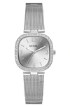 Guess Women's Silver-tone Stainless Steel Mesh Bracelet Watch 32mm