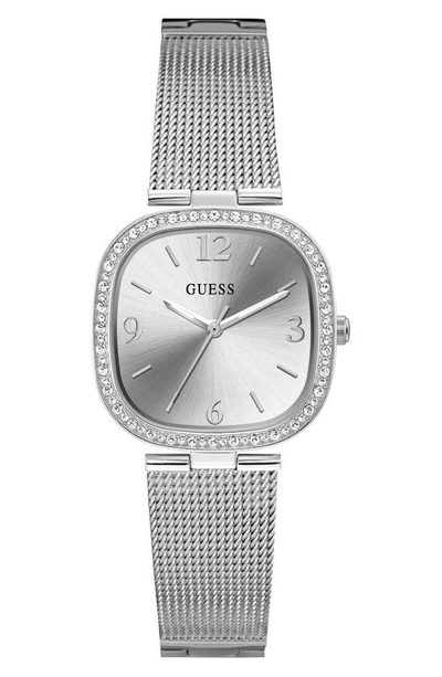 Guess Women's Silver-tone Stainless Steel Mesh Bracelet Watch 32mm