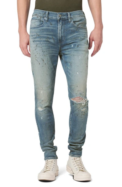 Hudson Zack Skinny Fit Stretch Cotton Jeans In Grey Splatter