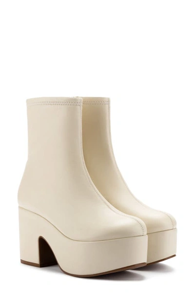 Larroude Miso Platform Bootie In Ivory