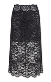Rabanne Lace-embroidered Midi Skirt In Black