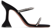 Amina Muaddi Round Toe High Heel Sandals In Black