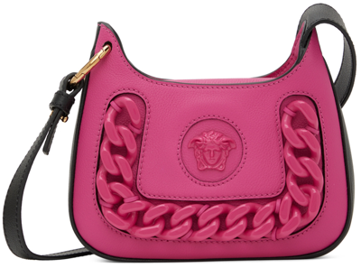 Versace Pink & Black 'la Medusa' Shoulder Bag In 2p11v Fuxia+black-ve