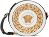 Versace White & Black 'la Medusa' Round Crossbody Bag In White/gold