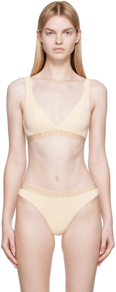 Versace Greca-underband Detail Bra In 1k930 Nude