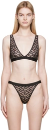 VERSACE BLACK SEMI-SHEER BRA