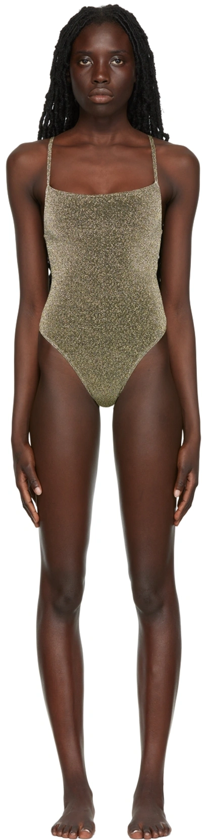 Simon Miller Gold & Silver Linkky One-piece Swimsuit In Disco Lurex