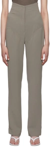 Paris Georgia Gray Bootleg Trousers In Mushroom