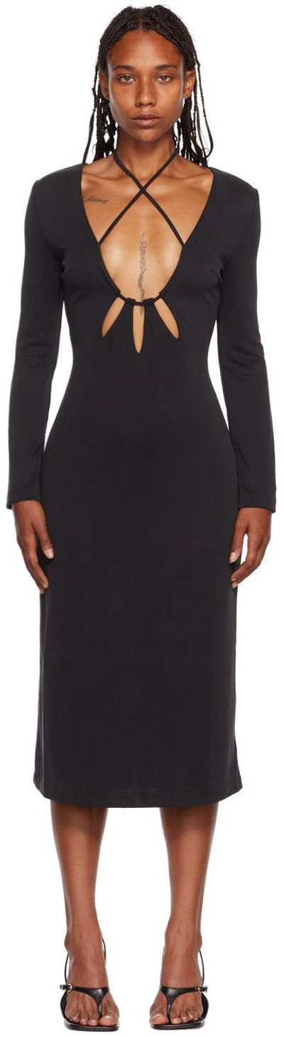 Third Form Black Rip Tide Midi Dress