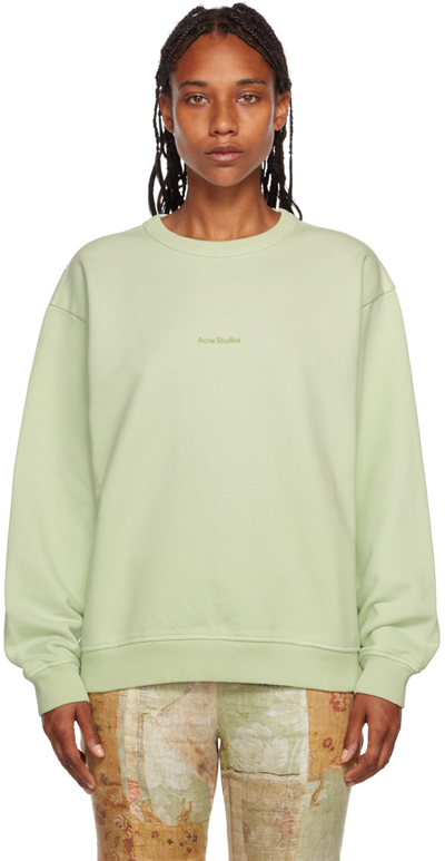 Acne Studios Fierre Logo-print Cotton-jersey Sweatshirt In Pastel Green