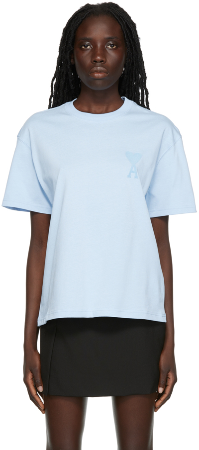 Ami Alexandre Mattiussi Blue Ami De Cœur T-shirt In 450 Sky Blu