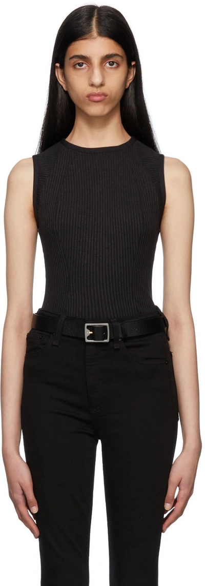 Rag & Bone Echo Rib-knit Tank Top In Black