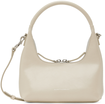 Marge Sherwood Off-white Mini Hobo Bag In Cream Beige Crinkle