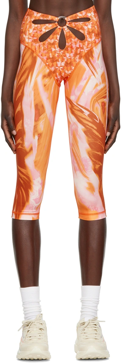 Collina Strada Ssense Exclusive Orange Sport Leggings In Orange Butterflies