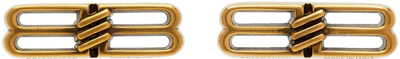 Balenciaga License Bb Brass Stud Earrings In Gold