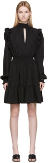 Versace Jeans Couture Crepe De Chine Dress In E899 Black