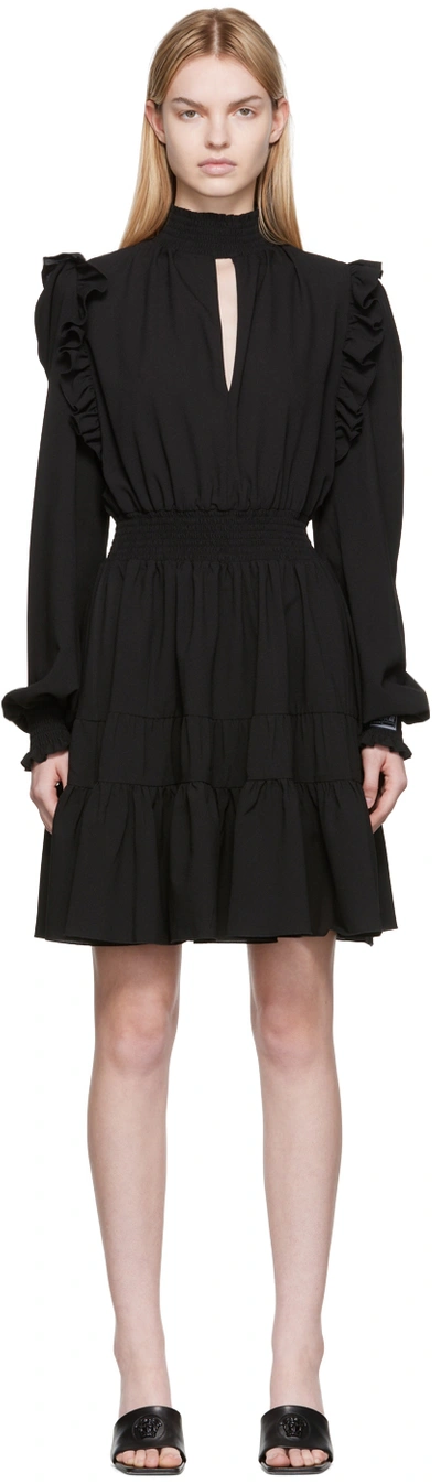 Versace Jeans Couture Crepe De Chine Dress In Black