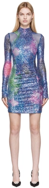 Versace Jeans Couture Womens Sequined Mesh Cocktail And Party Dress In Ems3 Multicolor Scur