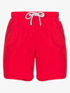 Mc2 Saint Barth Plain Swim Shorts In Red