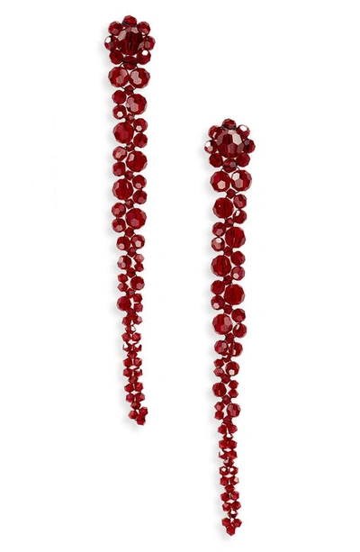 Simone Rocha Beaded Drop Earrings In Blood Red