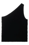 Helmut Lang Mini Spike Asymmetric Knit Tank In Black