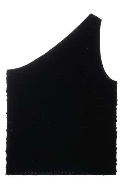 Helmut Lang Mini Spike Asymmetric Knit Tank In Black
