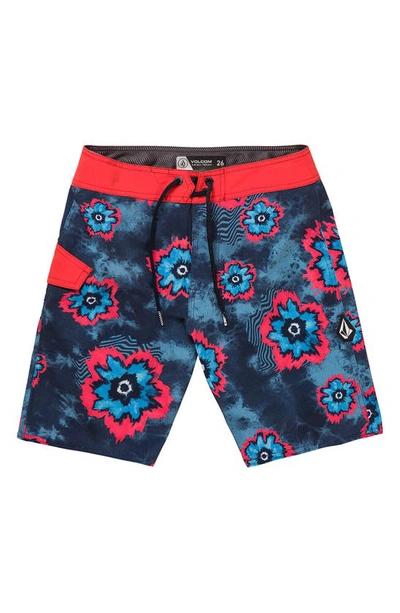 Volcom Kids' Little Boys July 4th Mod-tech Trunks - Navy In White