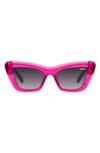 Quay On The Radio 50mm Cat Eye Sunglasses In Tortoise,brown Orange Polarized