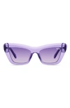 Quay On The Radio 50mm Cat Eye Sunglasses In Purple