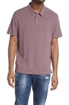 John Varvatos Victor Solid Slub Cotton Polo In Purple Haze